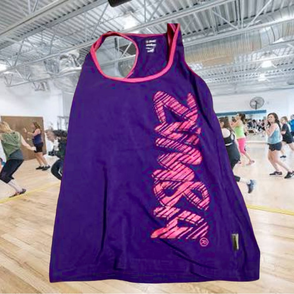 Lot of 4 Zumba Tank Tops - Teal, Purple, Yellow, Black/Lime Green Size XXL - Picture 7 of 9